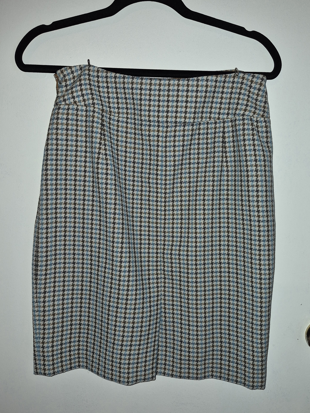 The Limited Houndstooth Pencil Skirt in Blue and Brown